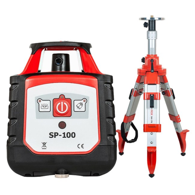 Комплект: ротационный нивелир RGK SP-100 + элевационный штатив RGK SH-170