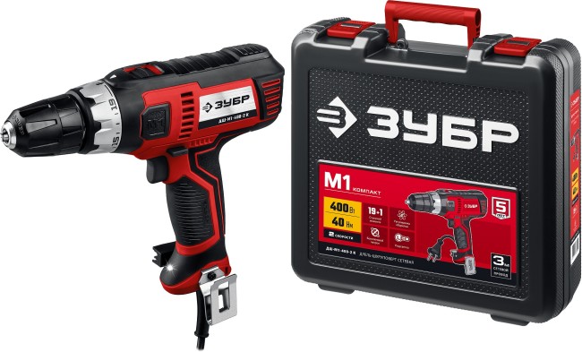 Сетевая дрель-шуруповерт ДШ-М1-400-2 К ЗУБР