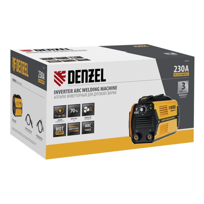 Аппарат инверторный дуговой сварки DS-230 Compact Denzel