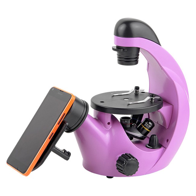 Микроскоп школьный Микромед Эврика 40x-320x инвертированный (аметист)