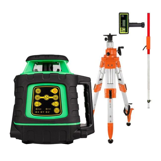 Комплект: ротационный нивелир AMO ROTOR 300G + штатив, рейка, приемник Комплект: ротационный нивелир AMO ROTOR 300G + штатив, рейка, приемник