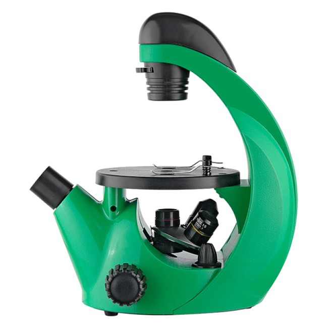 Микроскоп школьный Микромед Эврика 40x-320x инвертированный (лайм)