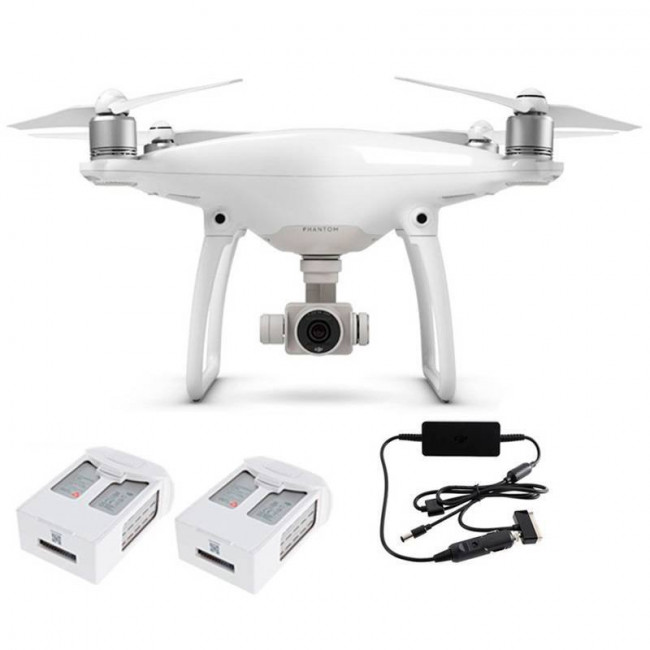 Квадрокоптер DJI Phantom 4 + 2 доп. аккумулятора + авто З/У