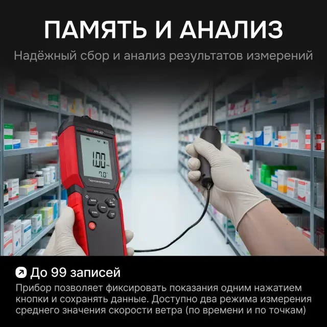 Термоанемометр RGK AM-40 с поверкой