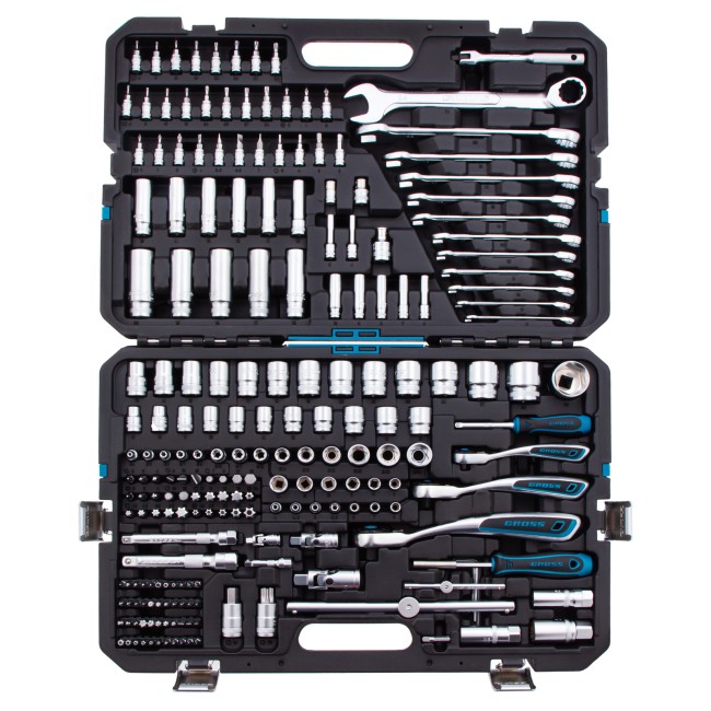 Набор инструментов 1/2", 3/8", 1/4" CrV 216 предметов Gross