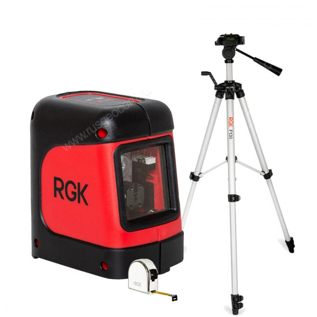 Комплект: лазерный уровень RGK ML-11 + штатив RGK F130, рулетка RGK RM3