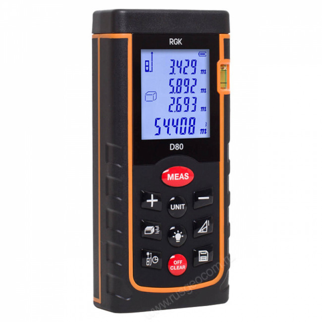 Лазерный дальномер RGK D80 (с поверкой) Лазерный дальномер RGK D80 (с поверкой)