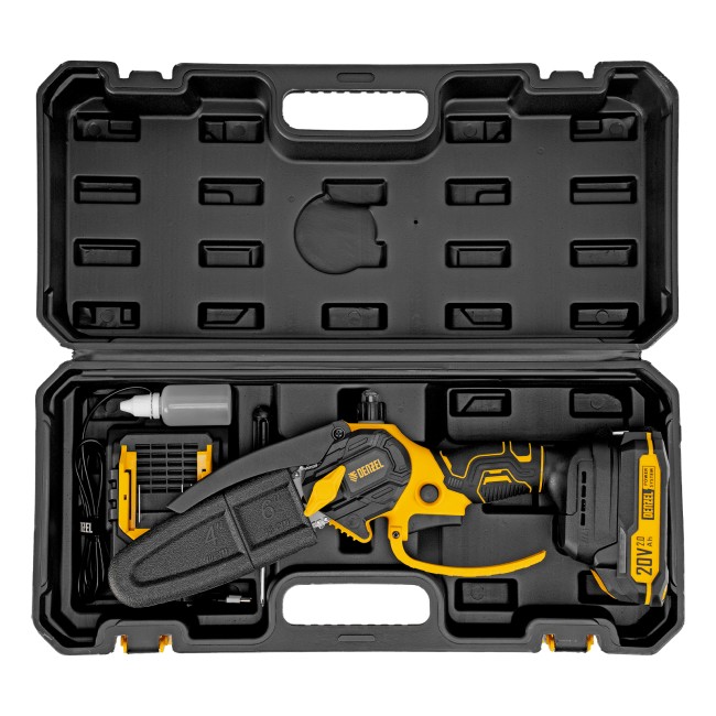 Цепная мини-пила аккумуляторная CCS-150, шина 150 мм, Li-Ion, 20 В Denzel