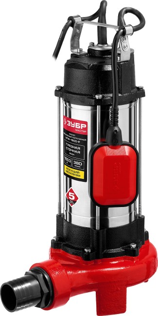 Фекальный насос с режущим механизмом НПФ-1500-Р ЗУБР 1500 Вт Фекальный насос с режущим механизмом НПФ-1500-Р ЗУБР 1500 Вт