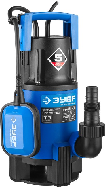 Дренажный насос для грязной воды, Профессионал НПГ-Т3-750 ЗУБР 750 Вт Дренажный насос для грязной воды, Профессионал НПГ-Т3-750 ЗУБР 750 Вт