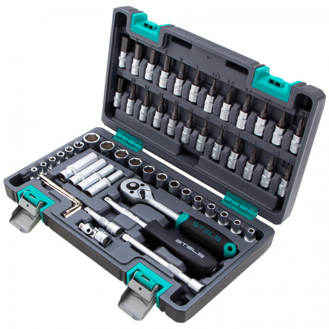 Набор инструментов, 1/4", CrV 57 предметов Stels