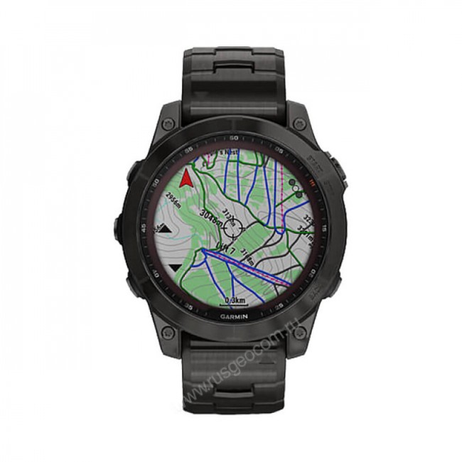 Часы Garmin Fenix 7 Sapphire Solar титановый угольно-серый DLC с угольно-серым титановым DLC браслетом