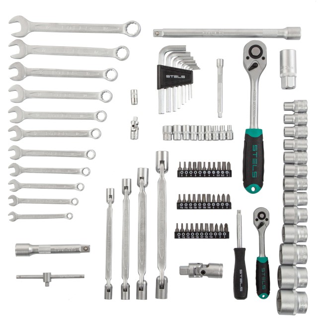 Набор инструментов 1/2", 1/4", CrV 88 предметов Stels
